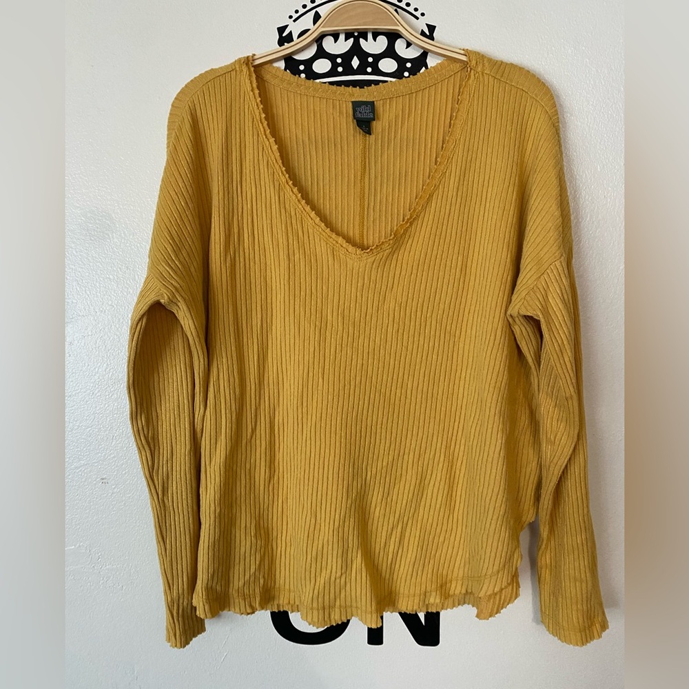 Wild Fable | Mustard Ribbed Lounge Top Size S